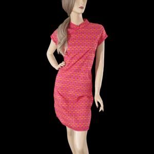 Mitra Pink Lotus Cheongsam Mini Dress‎ M NWT | Asian Inspired Boho Chic